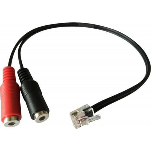 Headset Adapter Dual 3.5mm Headset to RJ9 plug for Yealink T20P,T22P,T26P,T28P,T32G,T41G,T38G,etc and Grandstream phones