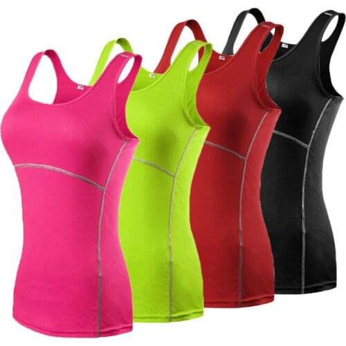 Fanceey Hot Girls Skinny Sportswear Sport Tank Top Gym Compression Shirt Fitness Yoga Shirt Running Vest Workout T Shirt Femme