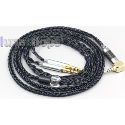 LN006991 Black Silver Plated 8 Core Headphone Earphone Cable For Beyerdynamic T1 T5P II AMIRON HOME 3.5mm Pin