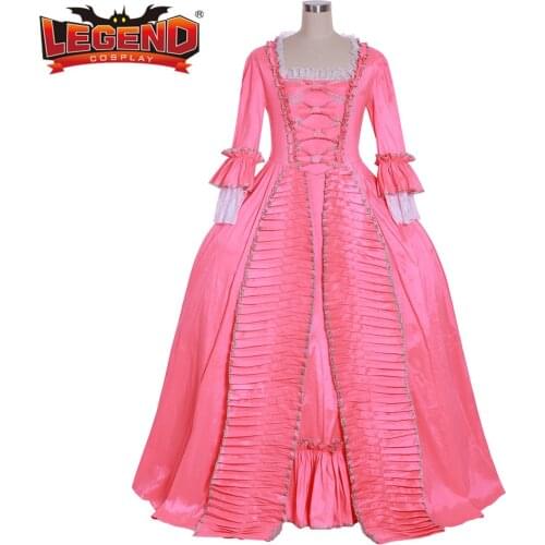 Cosplay legend 18th Century Marie Antoinette Ball Gown Pink ROBE A LA FRANCAISE Rococo Wedding Gown Custom Made H001