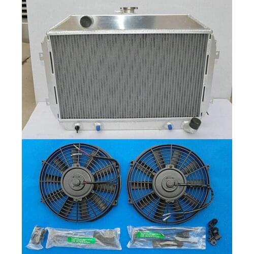 3 Row Aluminum Radiator & 2*FANS For Nissan 1970-1975 Datsun 240Z / 260Z AT/MT 70 71 72 73 74 75