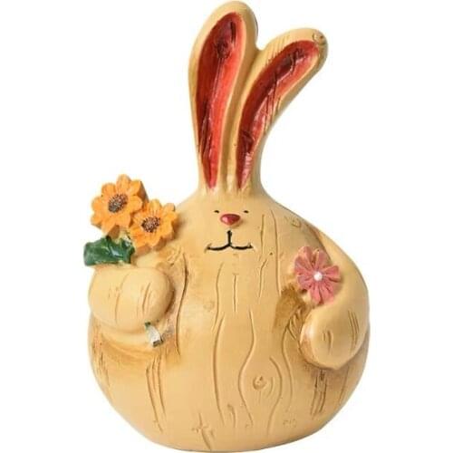 2021 New Creative Rustic Resin Home Decor Rabbit Figurines Rabbit Resin Ornaments