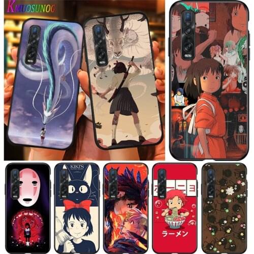 Spirited Away Anime For OPPO F7 F9 F11 F15 R9S R15 R17 K3 K5 Find X2 X3 F19 PRO Lite Pro Neo Black Silicone Phone Case