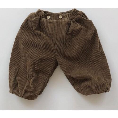 Boys Girls Pure Color Corduroy Children Pants Kids Baby Pants Autumn Winter Kids Pants For Boys Girls Casual Thicken Pants
