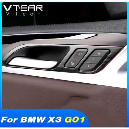 Vtear Car Inner Door Handle Cover Interior Auto Decoration Accessories Parts Stainless Steel Panel Trim For BMW X3 G01 2018-2021