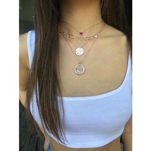 2019 Stunning fashion Authentic 100% 925 sterling silver chocker necklace dangle letter LOVE Lucky evil eyes hamsa hand pendent