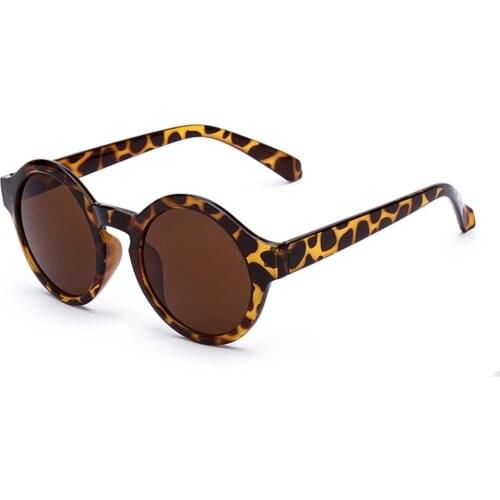 New Womens Round Frame Fashion Retro Sunglasses Plastic Glasses Frame Sunglasses Womens Leopard Sunglasses