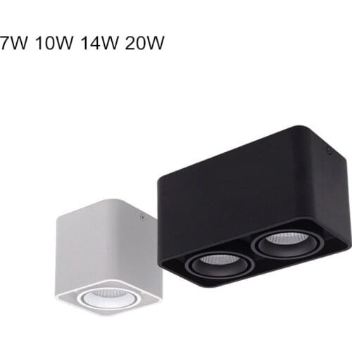 Angle Adjustable Surface Mounted LED Ceiling light +Replaceable GU10 LED Bulb 7W 10W 14W 20W Square LED downlight Spot Light