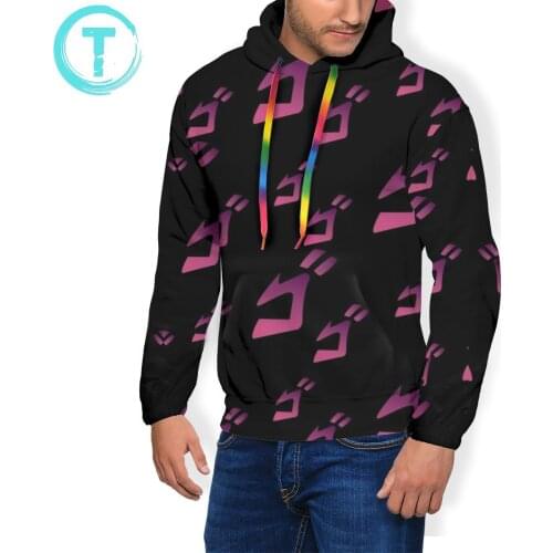 Jojo Hoodie Jojo MENACING Jojo Bizarre Adventure Hoodies Men Cool Pullover Hoodie XXXL Long Polyester Hoodies