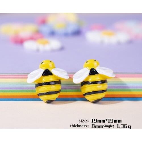 X7AB 50 Pieces Tiny Mini Cute Resin Bee Shaped Flatback Embellishment for DIY Craft Scrapbooking Phone Case Kids Hairpin