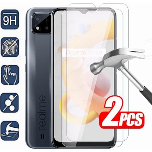 2pcs Tempered Glass For Oppo Realme C11 2021 Protective Glass Screen Protector Realmi Realmy C 11 RMX3231 6.52" Phone Cover Film