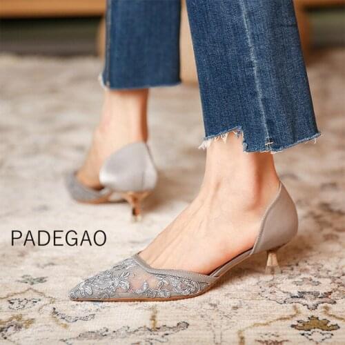 Womens Shoes 2021 Lace High Heels OL Party Night High Heels Fashion