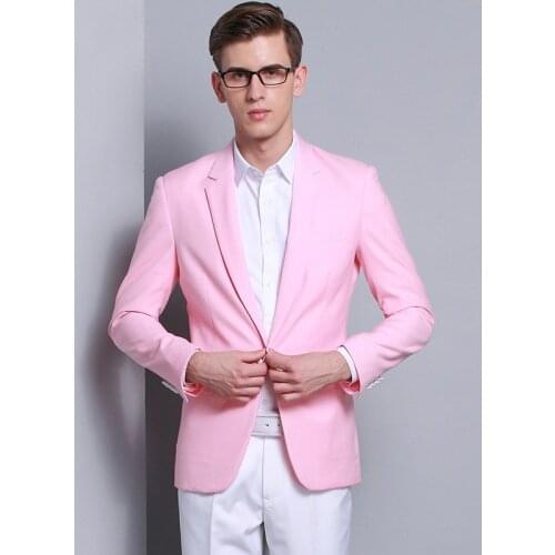 Fashion Tailor Made High Quality Pink Blazer Slim Fit Groomsmen Tuxedo For Wedding Dress Party Male Clothing (Jacket+Pants)