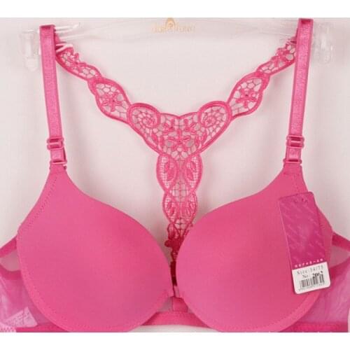 Front Closure Racerback Bra Women Plus Size Lace Bralette Y-line Straps Adjustable Bandage Bra Super Push Up Bras for Women