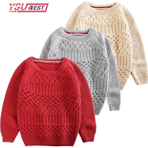 1-5Y Casual Kids Girl Boy Knit Sweaters Autumn Winter Solid Color Loose Jumpers Children Round Collar Long Sleeve Pullover Tops
