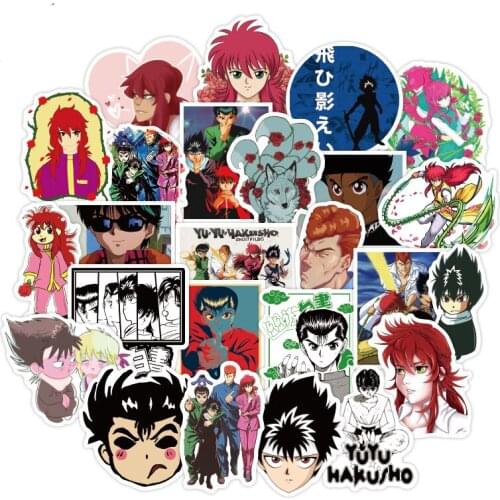 10/50Pcs Cartoon Comic YuYu Hakusho Stickers Laptop Suitcase Guitar Phone Helmet Waterproof PVC Decor Decals Kids Classic Toy