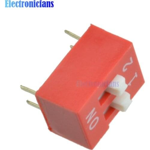 10Pcs Slide Type Switch Module 2.54mm 2 Position Way DIP Red Pitch