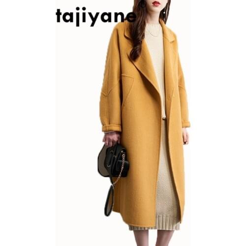 100% Jacket Wool Autumn Winter Coat Women Clothes 2021 Korean Cashmere Double Side Woolen Coat Casaco Feminino Long Coat ZT756