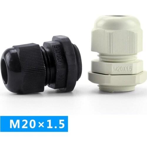 M20 White Black Water Proof Cable Gland Waterproofing Plastic Cable Joint Splice 100pcs
