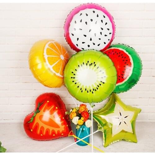 6Pcs/set Fruit Foil Balloon Birthday Watermelon Orange Strawberry Fruits Helium Balloons for Kids Baby Shower Birthday Party Dec