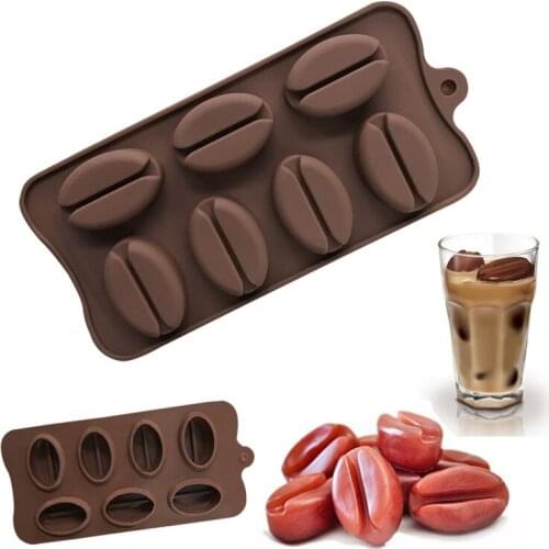 7 Cavity 5cm Long Coffee Bean Silicone Mold for Cake Chocolate Ice Tray Panna Cotta Pudding Jelly Candy