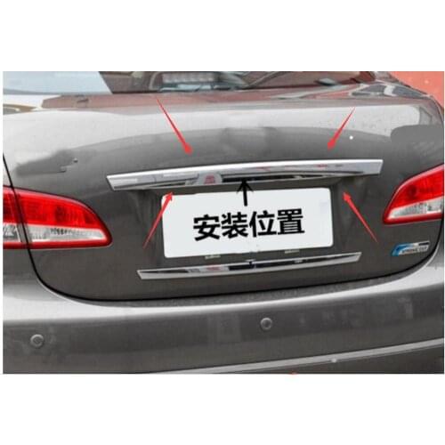 ABS Chrome moulding rear trunk decorative strip trim cover lower auto accessories 1 pcs For Nissan Sentra Sylphy 2006-2012