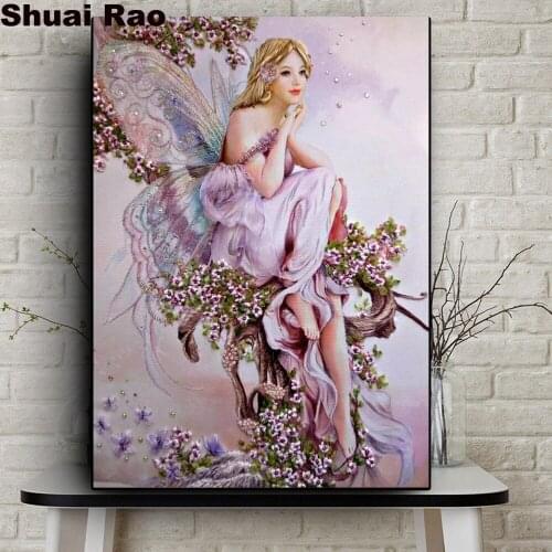 5d diamond Embroidery,fairy on the tree,Diamond Painting,full square,Cross Stitch,flower elf,3D,Diamond Mosaic,Needlework, decor