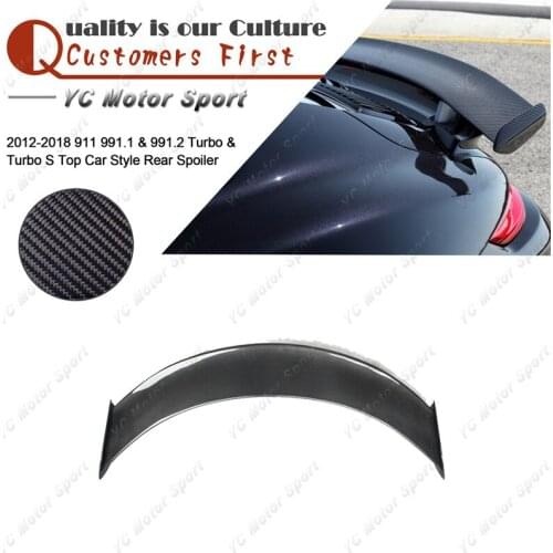 Car Accessories Carbon Fiber Top Car Style Rear Spoiler Fit For 2012-2018 911 991.1 & 991.2 Turbo & Turbo S Trunk Spoiler Wing