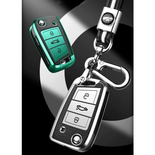 Car Key Case Cover For Volkswagen VW Polo Golf 7 MK7 Tiguan passat For Skoda Octavia Kodiaq Karoq For Seat Ateca Leon Key Bag