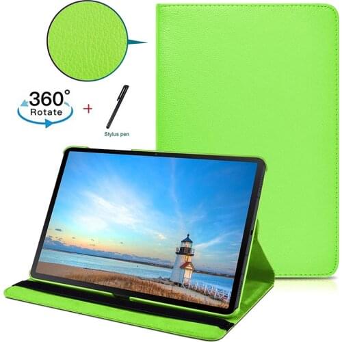 Tablet Case For Samsung Galaxy Tab S7 Plus SM-T970/T975/T976 Stand Cover 360 Rotating Litchi pattern PU Leather Tablet Case+ Pen
