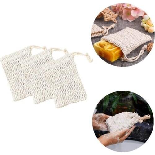 Shower Bath Sisal Soap Bag Natural Sisal Soap Bag Exfoliating Soap Saver Pouch Holder 50Pcs
