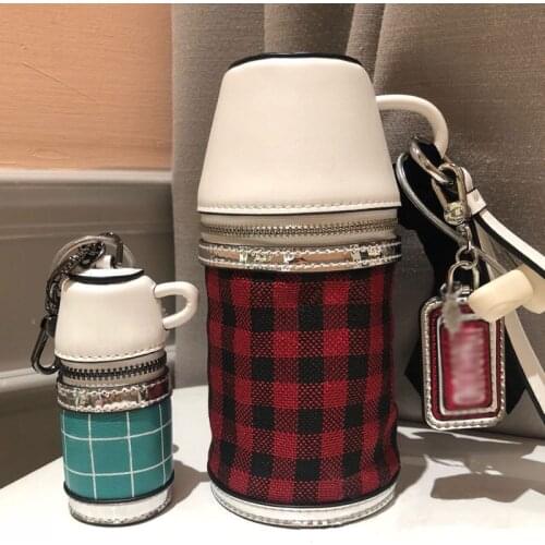 Hot Sale NEW Cup Drink Cup Shape Cylinder Women Bag 2021 Shoulder Bag New lattice Crossbody Bag Girls Cute Handbag And Purses
