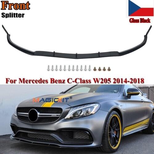 MagicKit Front Bumper Splitter Lip For Mercedes-Benz A205 W205 C205 AMG/SPORT LINE BUMPER