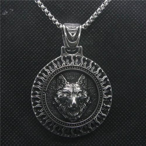 Animal Fox Pendant 316L Stainless Steel Fashion Cool Fashion Round Mens Pendant