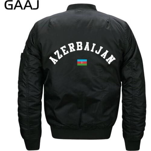 GAAJ Print Azerbaijan Flag Jackets Men Clothes O Neck Jacket Autumn Baseball Fleece Plus Size Fashion Parka Windbreaker
