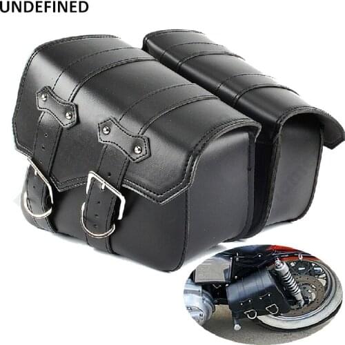 1 Set Black Motorbike Accessories Leather Tool Bag Luggage Saddlebag For Harley Sportster Touring UNDEFINED