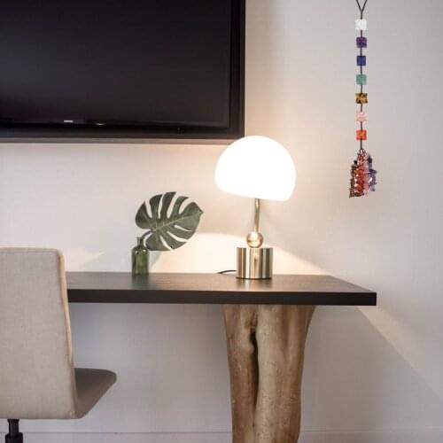 Merkaba 7 Chakra Natural Crystal Stone Round Beads Healing Slices Mineral Handmade Car Wall Hanging Ornaments Home Decoration