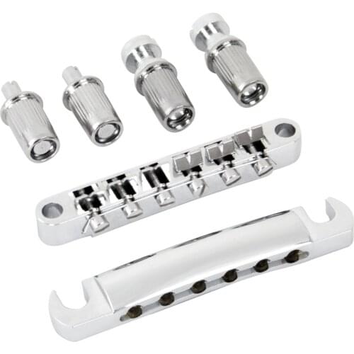 New Chrome ABR-1 Bridge and Tailpiece for Electric Guitar Replacement Parts