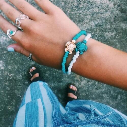 Charms Bracelets Women Bohemian Style Tortoise Beads Bracelet Jewelry Women Jewellery Accesorios Wholesale Pulseras Kpop