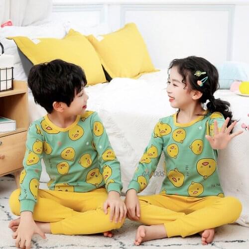 Wholesale Boys Girls Pajamas Long-sleeve T-shirt+pant Sleepwear Big Boys Girls Cartoon Clothes Pijamas Infantil Pyjamas Kids Set