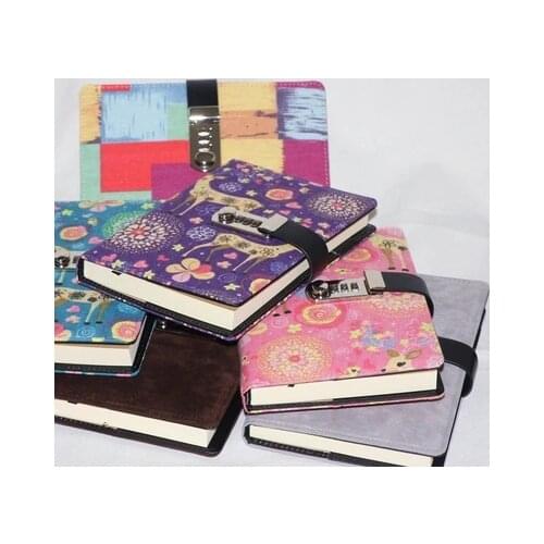 Creative European Style Retro Hand books stationery Notebook with lock free shipping
