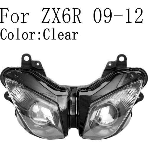 Motorcycle Front Headlight Lamp Assembly For Kawasaki Ninja ZX6R 636 2009 2010 2011 2012 Clear Lens