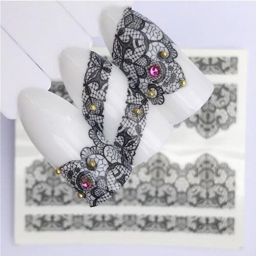 Sexy Black Lace Flower Acrylic Powder Clear Carving Crystal Polymer 3D Nail Art Crystal Powders Nail Gel Tips Builder for Nails