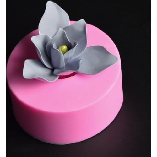 Food Grade 1PCS Liquid Silicone Mold 3D Orchid Pattern Handmade Soap Chocolate Mold