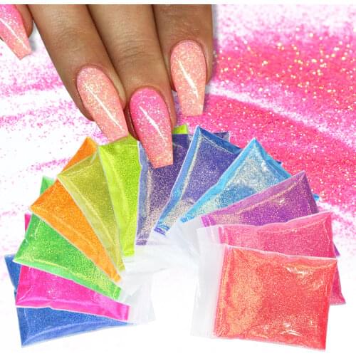 10g Sparkly Candy Powder Baby Blue Ombre Nails Glitter Chameleon Pigment Dust For Decorations Manicure Polish Nail Art Supplies