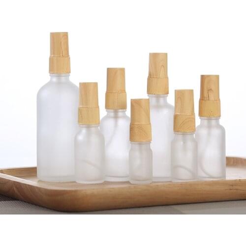 Empty Cosmetic Frost Glass Spray Bottle Plastic Lid 5ml10ml 15ml 20ml 30ml 100ml Perfume Atomizer Refillable Vial Container15Pcs