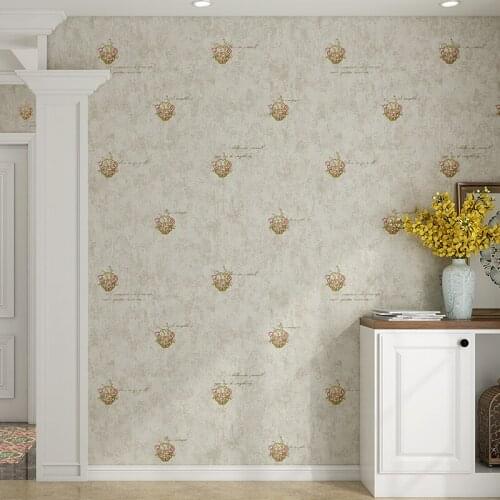 Retro 3D three-dimensional pastoral small floral nonwoven fabric country American wallpaper home background wall living room