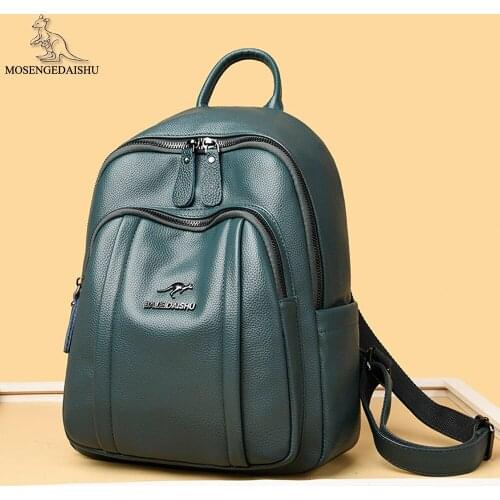 Casual Designer Solid Color Ladies Backpack New High Quality Leather Fashion Multifunctional Womens Shoulder Bag Travel Bags