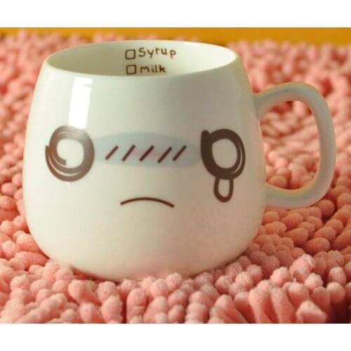 Cute Couple Mark Cup Water Cup Ceramic Cup Chinese Ceramic Pure White Coffee Household Office Use Ceramic Cups Norbi