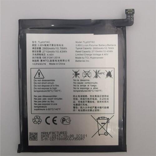 New 100% 2800mAh TLp027AJ Replacement Battery For Alcatel Idol 5 OT-6058D Cell Mobile Phone Batterie Batterij Bateria Batteries